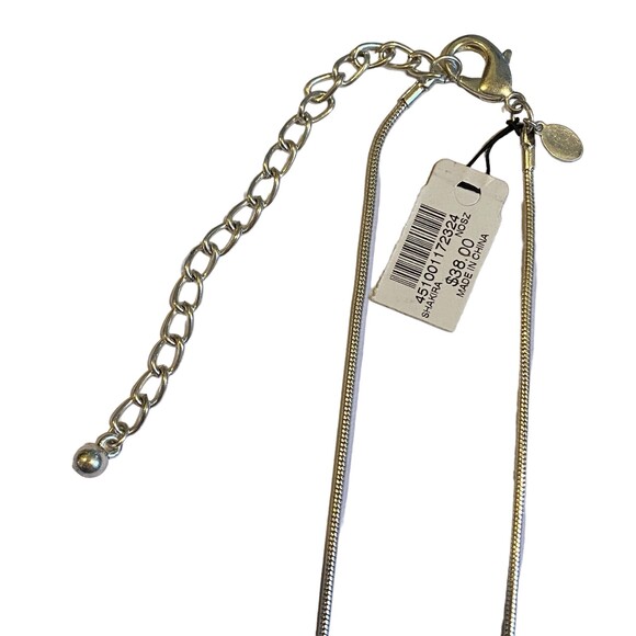 Chico's Shakira Gold Silver Toned Pendant Necklace NWT - Picture 5 of 8